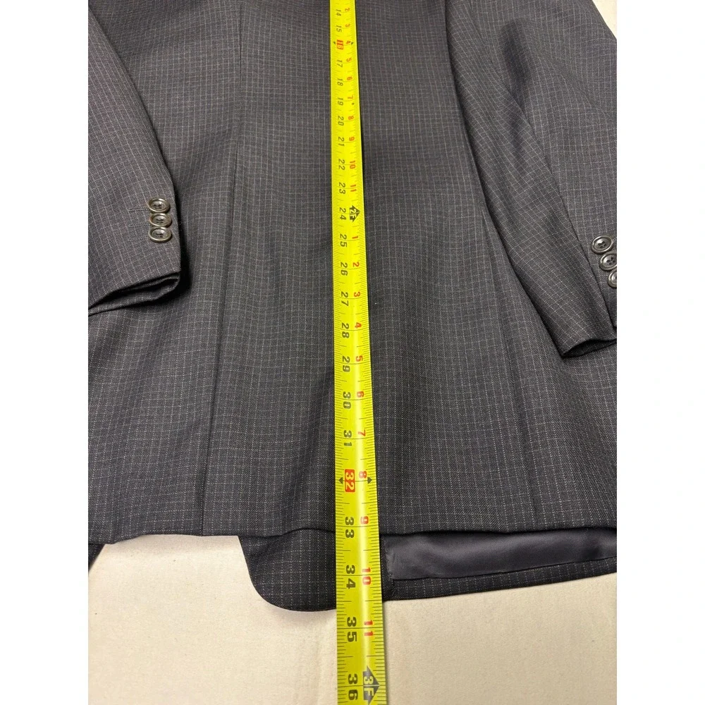 Canali Proposta Mens Charcoal Windowpane Wool Blazer Made in Italy Size 58 L - Picture 12 of 15